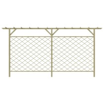 Garden Lattice Fence with Pergola Top Wood