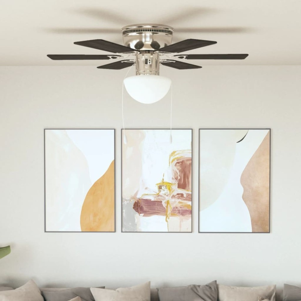 Ornate Ceiling Fan with Light 82 cm Light Brown