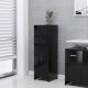 Bathroom Cabinet High Gloss Grey 30x30x95 cm Engineered Wood