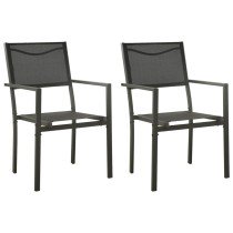 Garden Chairs 4 pcs Textilene and Steel Black and Anthracite