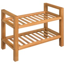 Shoe Rack with 4 Shelves 50x27x80 cm Solid Oak Wood