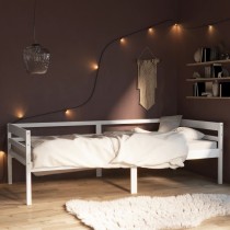 Bed Frame Dark Grey Solid Pinewood 90x200 cm