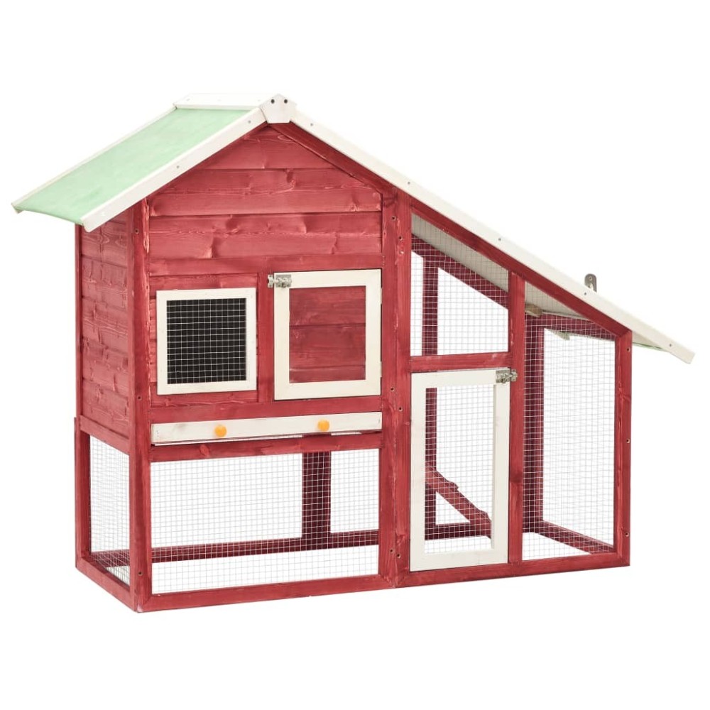 Rabbit Hutch Mocha and White 140x63x120 cm Solid Firwood