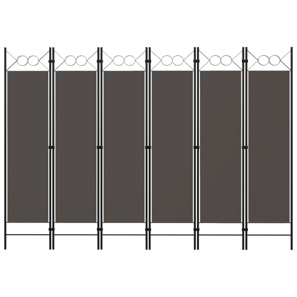 5-Panel Room Divider Black 200x180 cm