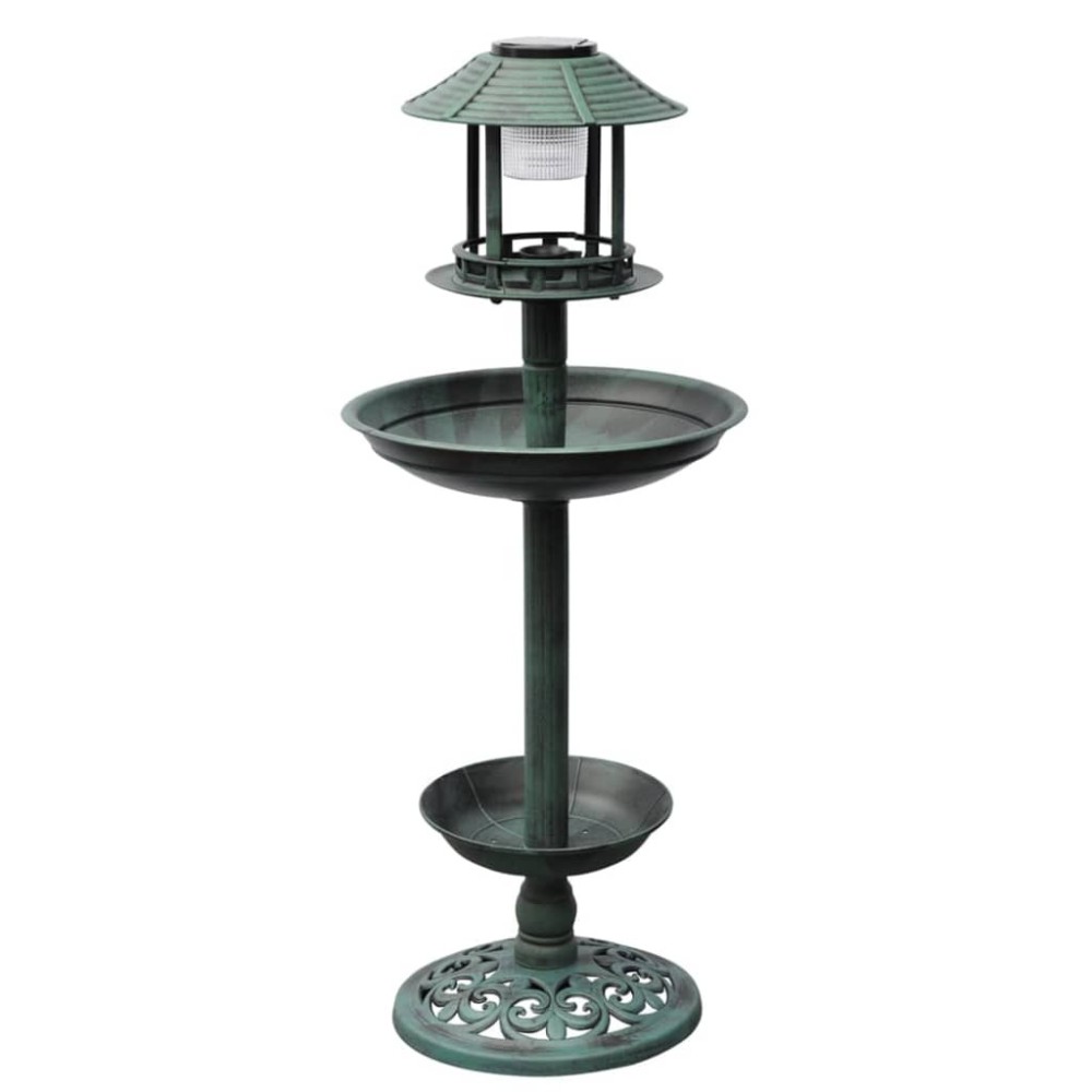 Decorative Birdbath with Solar Powered LED Lights Plastic