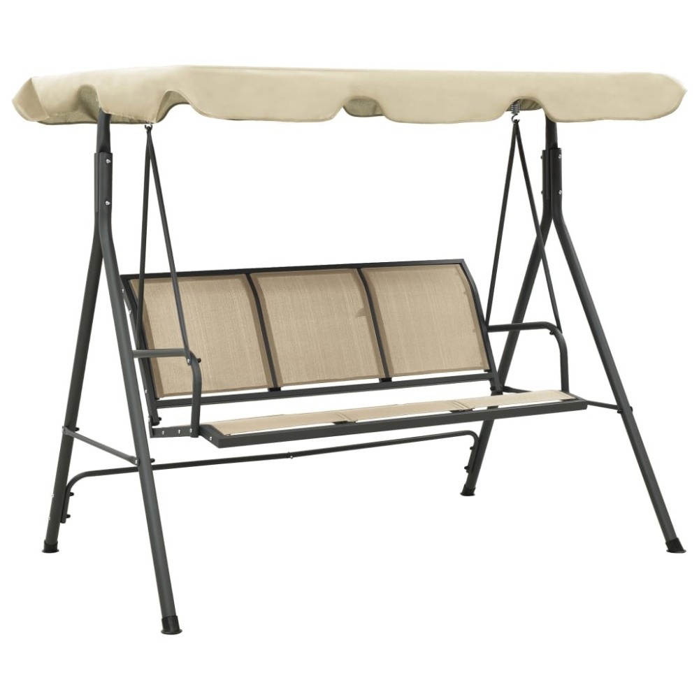 Garden Swing Bench with Canipy Black