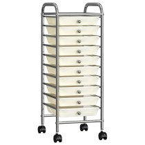 XXL 15-Drawer Mobile Storage Trolley Black Plastic