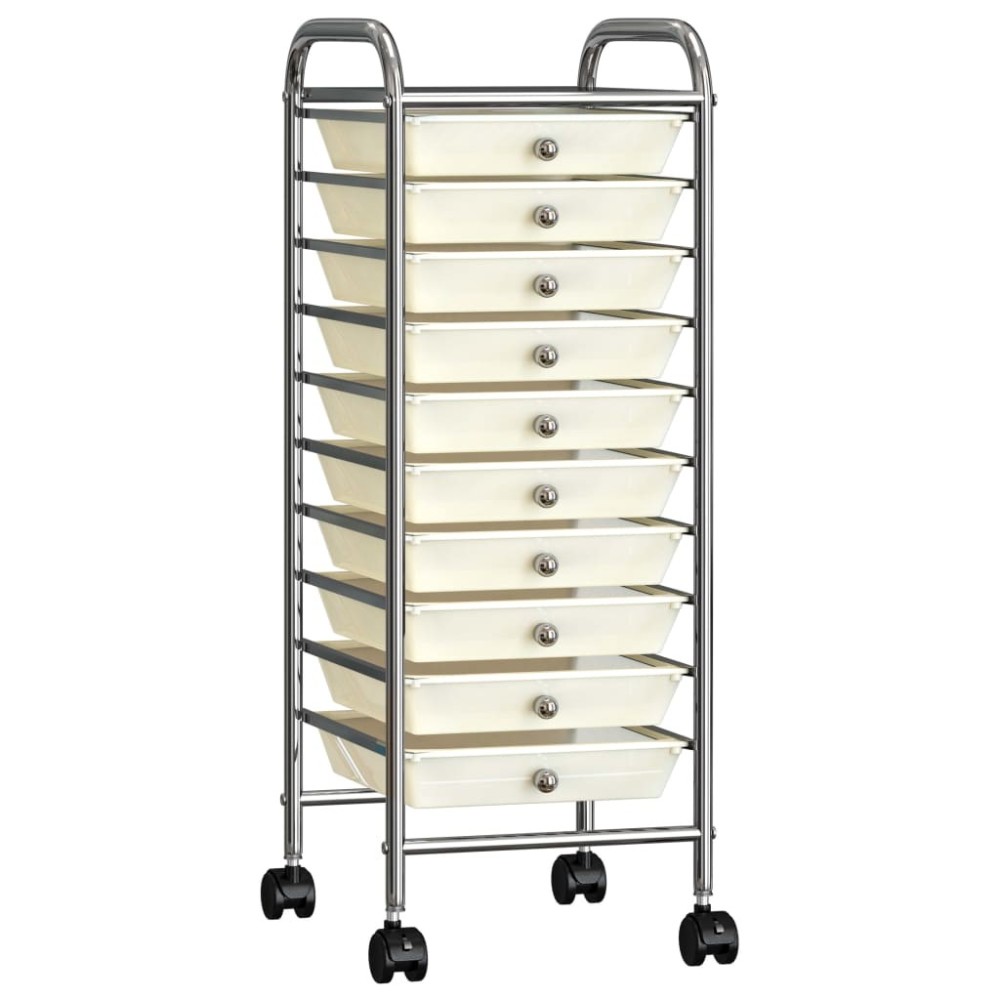 XXL 15-Drawer Mobile Storage Trolley Black Plastic