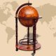 Globe Bar Wine Stand Eucalyptus Wood Blue