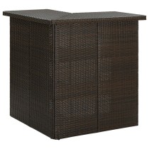 Eck-Bartisch Grau 100x50x105 cm Poly Rattan