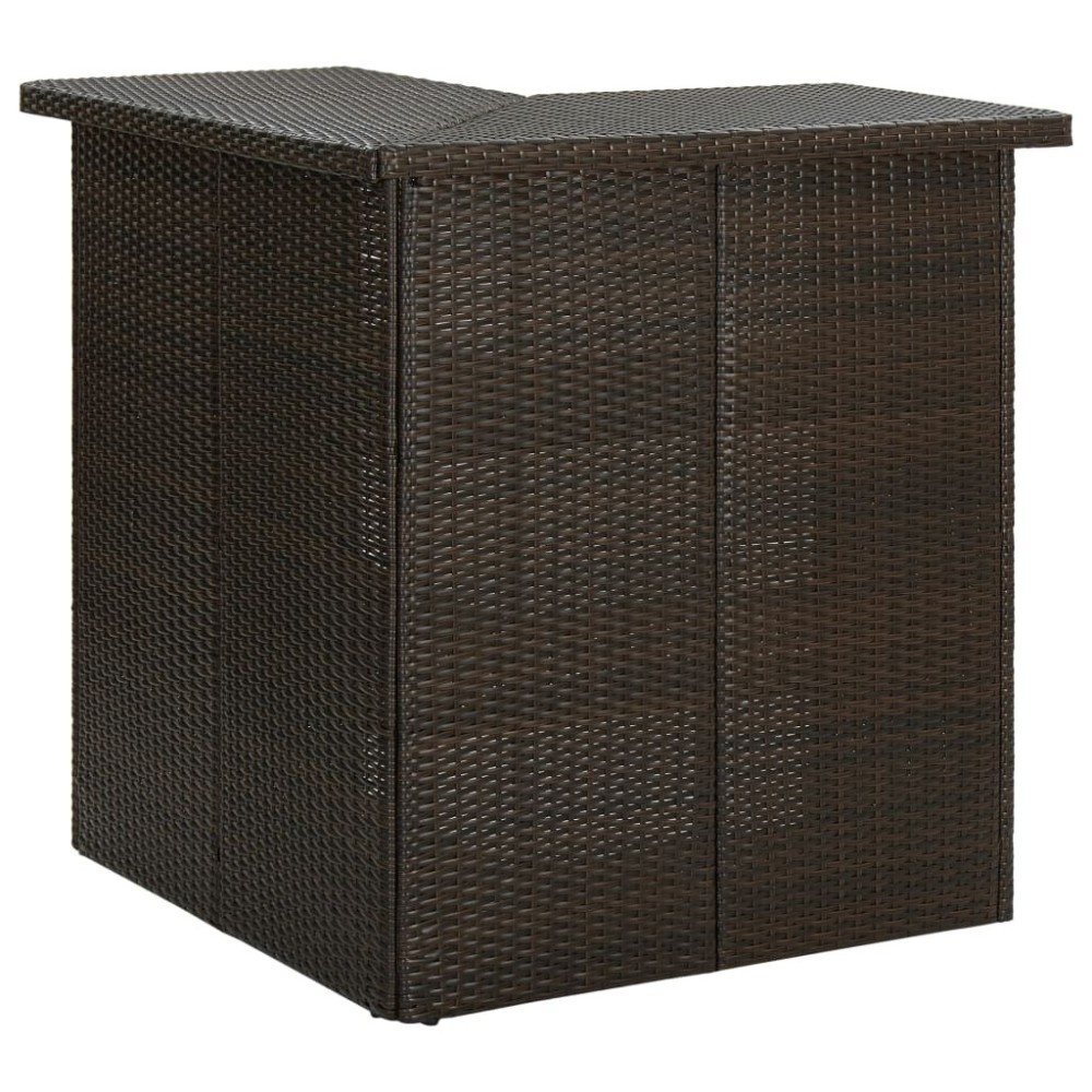 Eck-Bartisch Grau 100x50x105 cm Poly Rattan