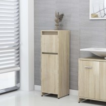 Bathroom Cabinet High Gloss Grey 30x30x95 cm Engineered Wood