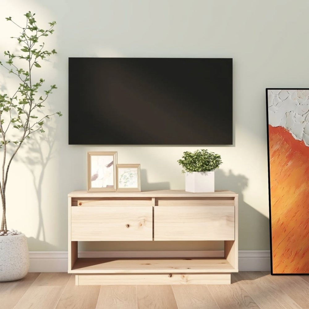 TV Cabinet Honey Brown 74x34x40 cm Solid Wood Pine