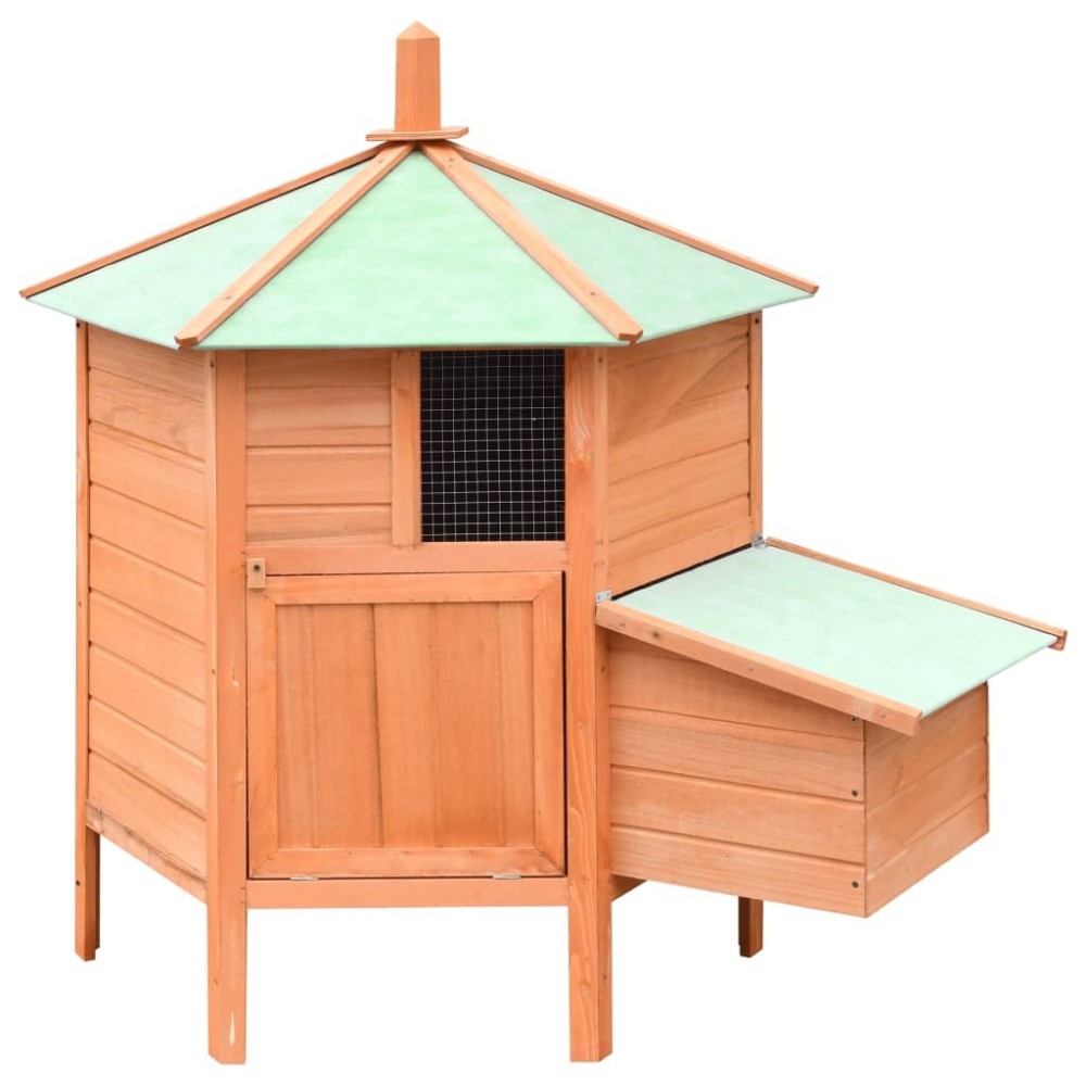 Chicken Cage Solid Pine & Fir Wood 126x117x125 cm