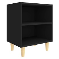 Bed Cabinet with Solid Wood Legs Sonoma Oak 40x30x50 cm