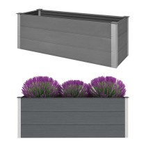 Garden Raised Bed WPC 150x100x91 cm Grey