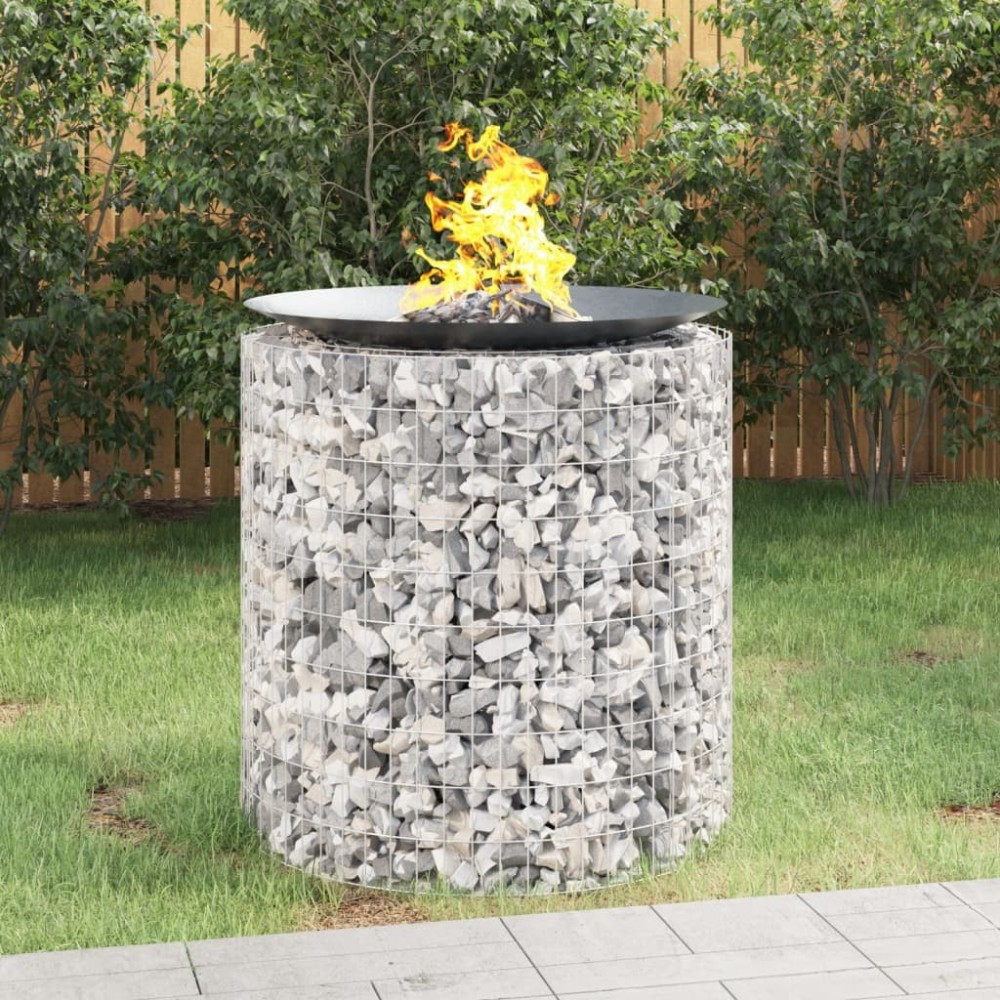 Gabion Fire Pit   50 cm Galvanised Iron