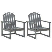 Garden Sofa Chairs 2 pcs Solid Acacia Wood