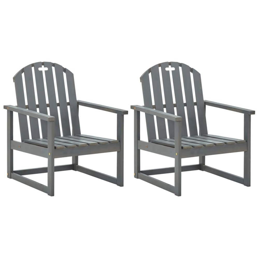 Garden Sofa Chairs 2 pcs Solid Acacia Wood