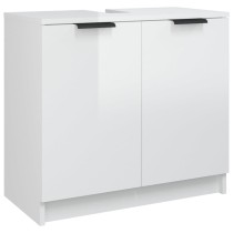 Bathroom Cabinet High Gloss White 64.5x33.5x59cm Engineered Wood