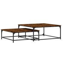 Nesting Coffee Tables 2 pcs Smoked Oak Engineered Wood