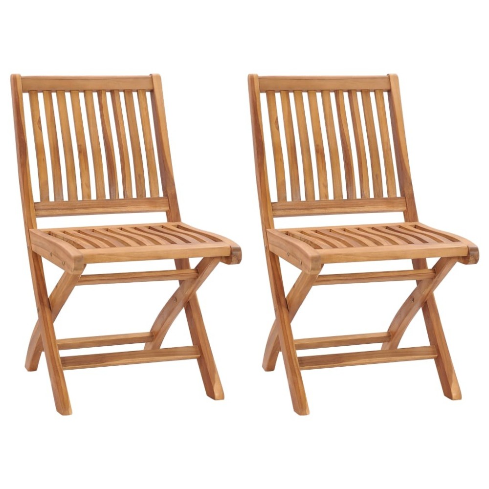 Folding Garden Chairs 4 pcs Solid Teak Wood