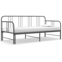 Ausziehsofa Bettgestell Grau Metall 90x200 cm