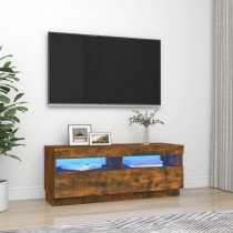 TV Cabinet with LED Lights High Gloss Grey 80x35x40 cm