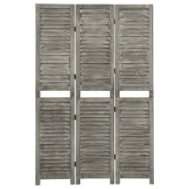 6-Panel Room Divider Grey 214x166 cm Solid Wood