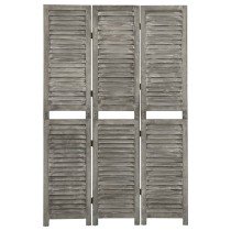 6-Panel Room Divider Grey 214x166 cm Solid Wood