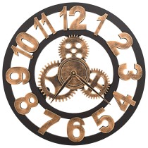 Wall Clock Metal 58 cm Golden and Black