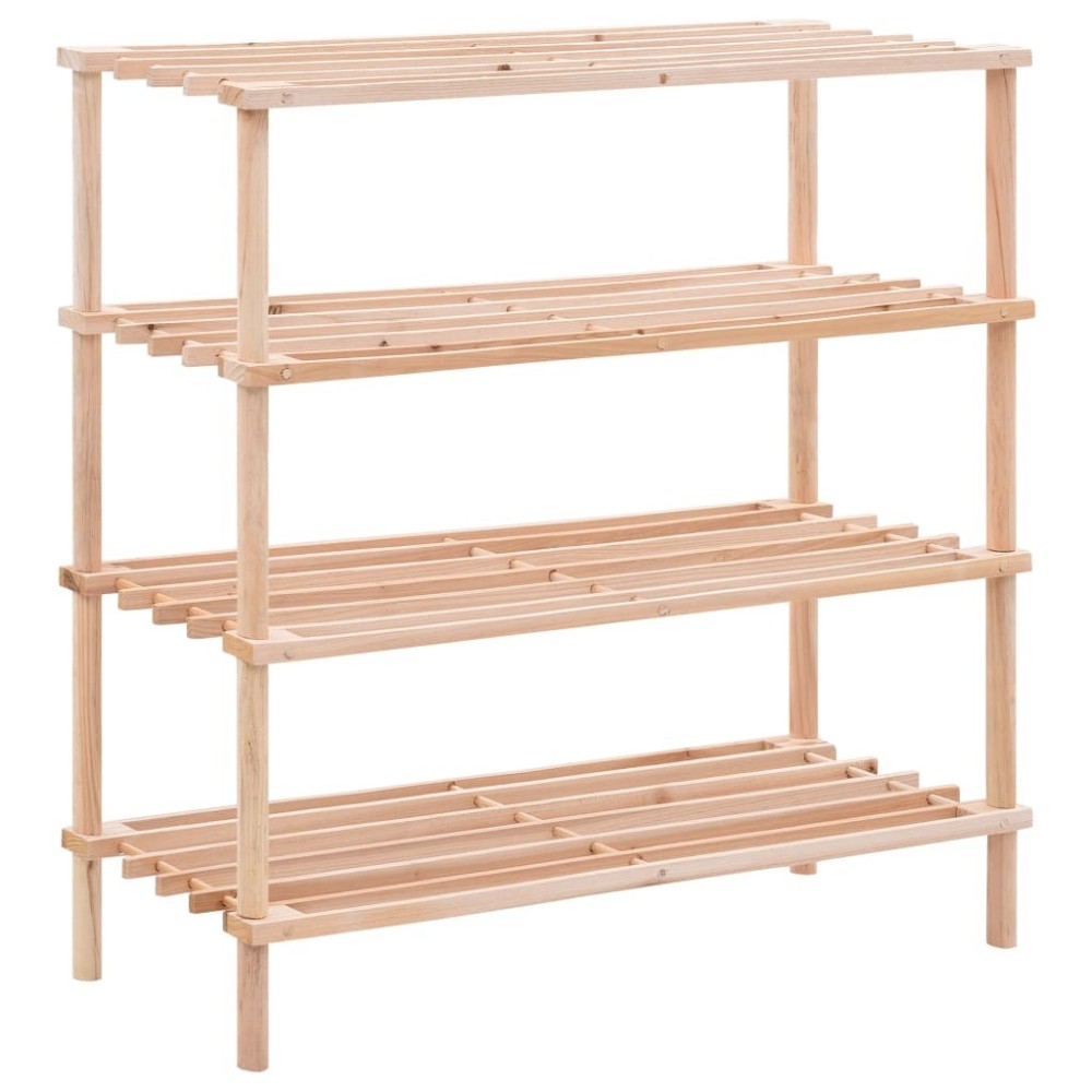 3-Tier Shoe Racks 2 pcs Solid Fir Wood