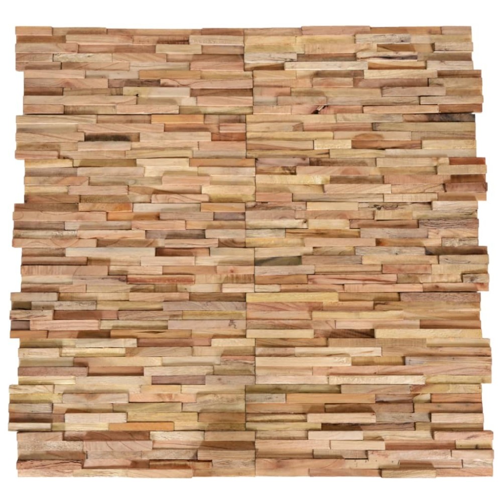 3D Wall Cladding Panels 10 pcs 1.08 m Solid Teak Wood