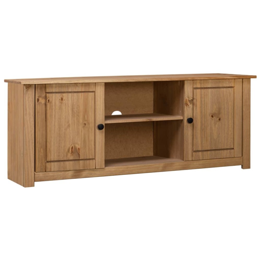 TV Cabinet White 120x40x50 cm Solid Pine Wood Panama Range