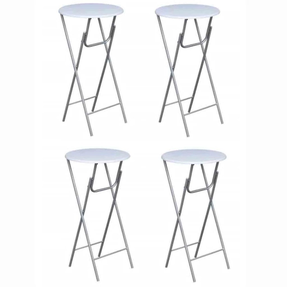 Bar Tables 4 pcs with MDF Tabletop White