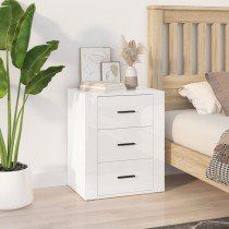 Bedside Cabinet Black 50x36x60 cm Engineered Wood