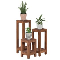 Plant Stands 2 pcs 25x25x100 cm Solid Teak Wood