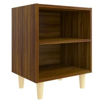 Bed Cabinet with Solid Wood Legs Sonoma Oak 40x30x50 cm