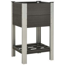 Garden Raised Bed with Shelf 100x50x90 cm WPC Grey