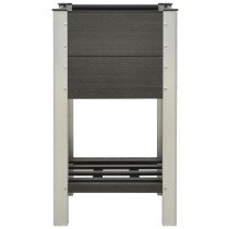 Garden Raised Bed with Shelf 100x50x90 cm WPC Grey