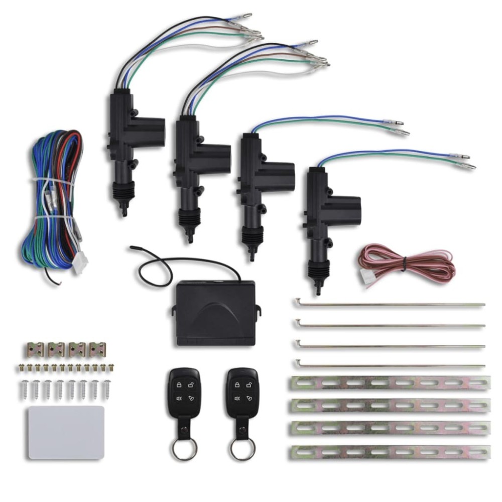 Car Central Door Lock Kit with 2 Normal Remote Controls 4 Motors 12V