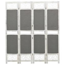 3-Panel Room Divider Grey 105x165 cm Fabric