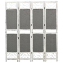 3-Panel Room Divider Grey 105x165 cm Fabric