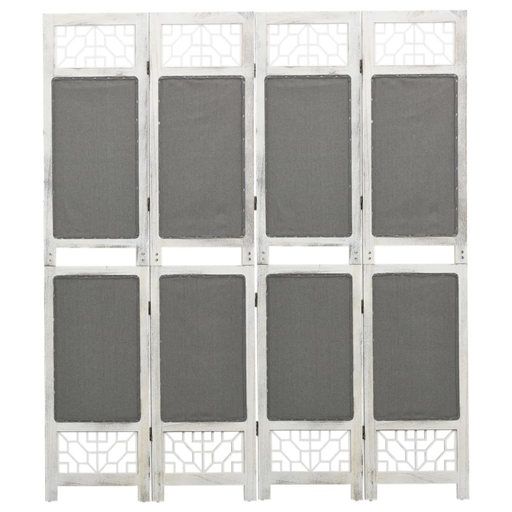 3-Panel Room Divider Grey 105x165 cm Fabric