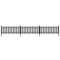 Picket Fence with Posts 3 pcs WPC 614x80 cm