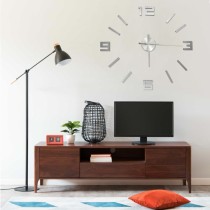 3D Wall Clock Modern Design Black 100 cm XXL