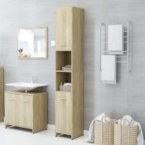 Bathroom Cabinet Brown Oak 30x30x183.5 cm Engineered Wood