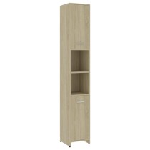 Bathroom Cabinet Brown Oak 30x30x183.5 cm Engineered Wood