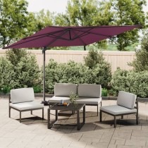 Cantilever Umbrella with Aluminium Pole Bordeaux Red 400x300 cm