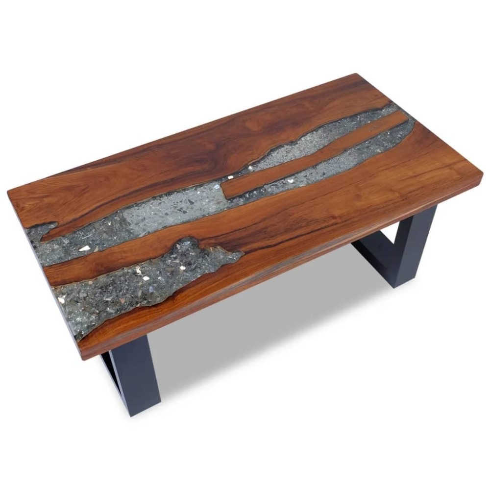 Coffee Table Teak Resin 100x50x40 cm